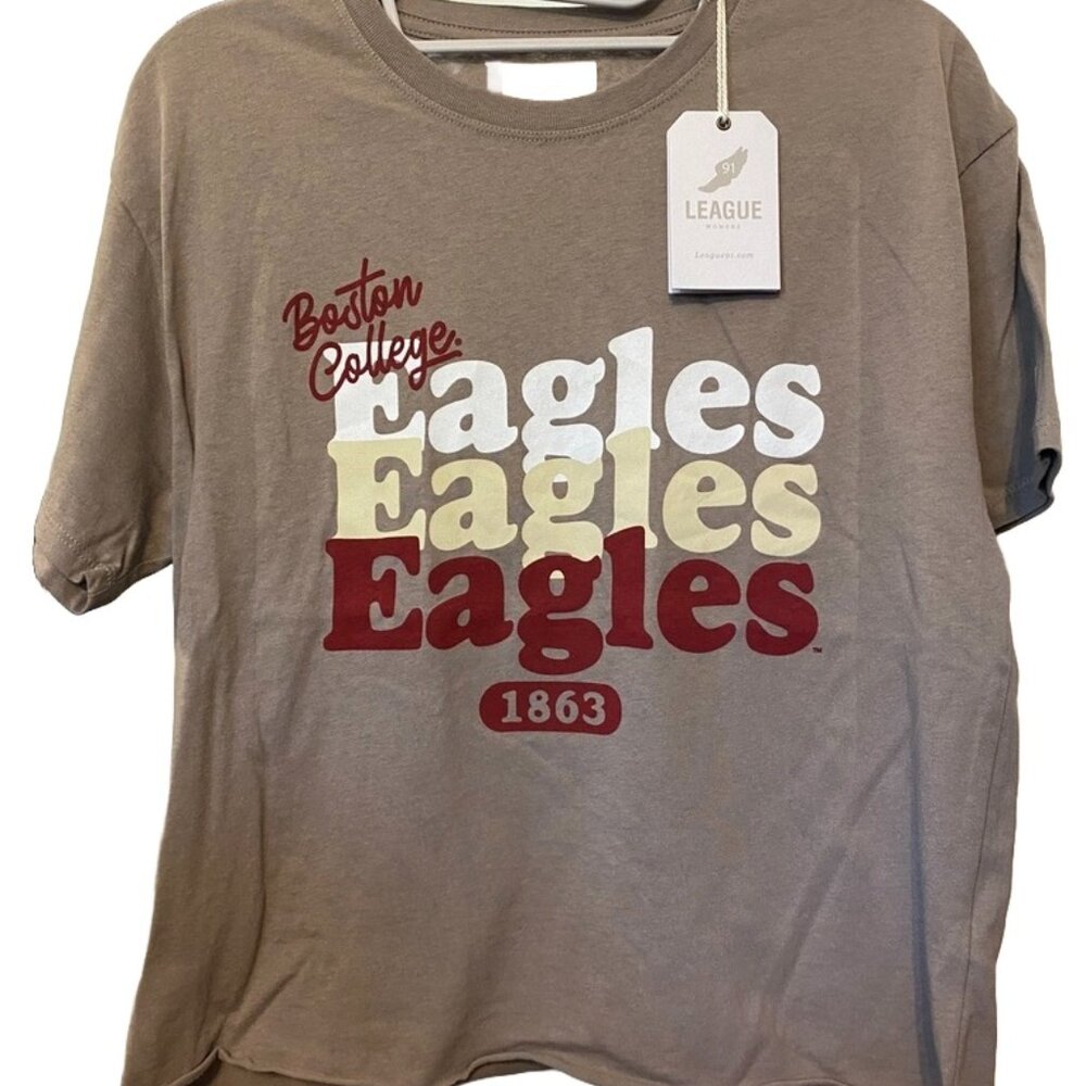 NWT Boston College Eagles League Women's Crop Top Tee Shirt, Medium